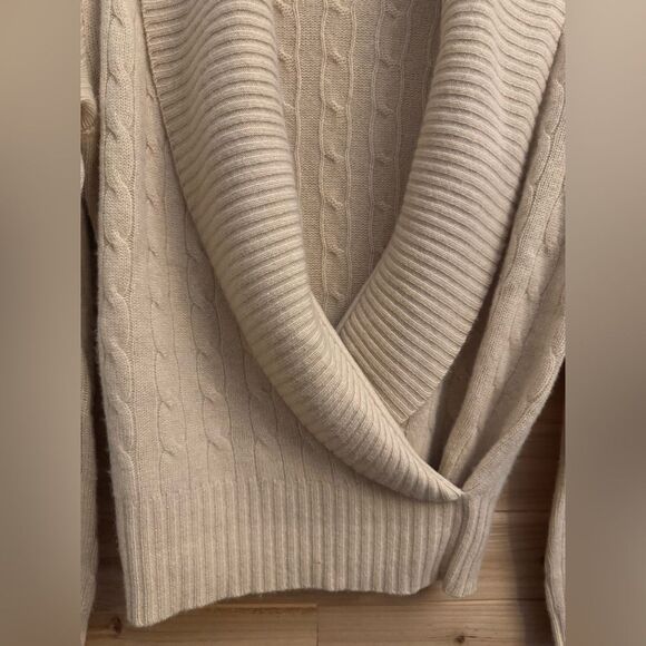 Vintage Ralph Lauren Black Label Size Medium Cashmere Cable Knit Wrap Sweater - Picture 3 of 15